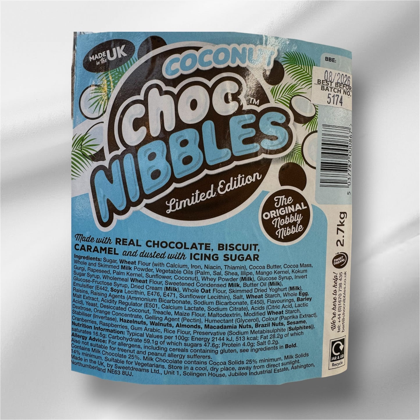 Choc nibbles coconut